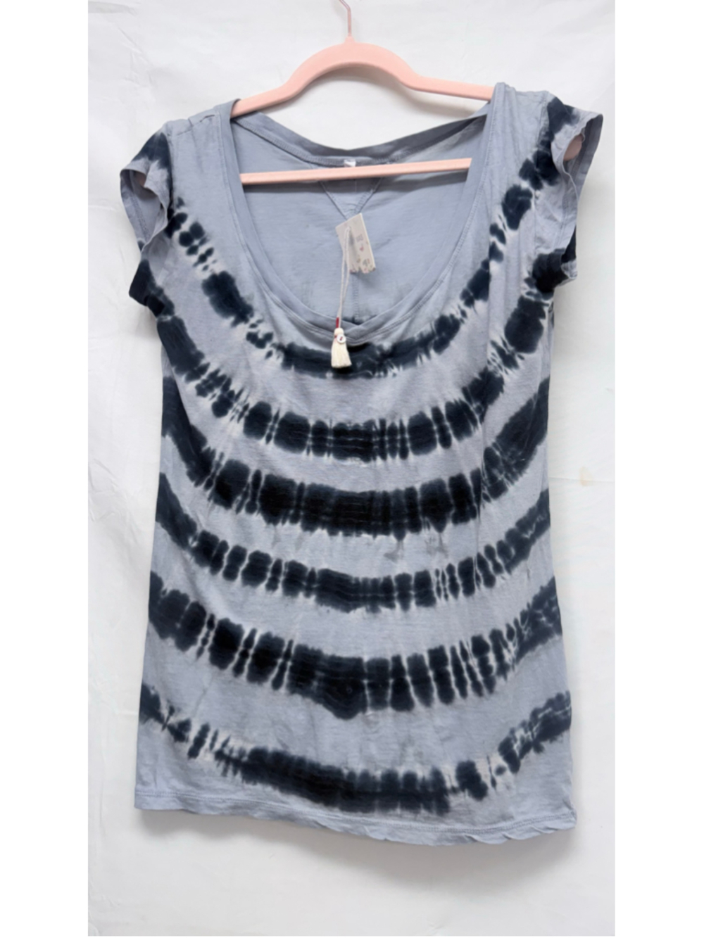 Women's Johnny Was Pete & Greta Tie-Dye Short Sleeve Tee Grey Black M